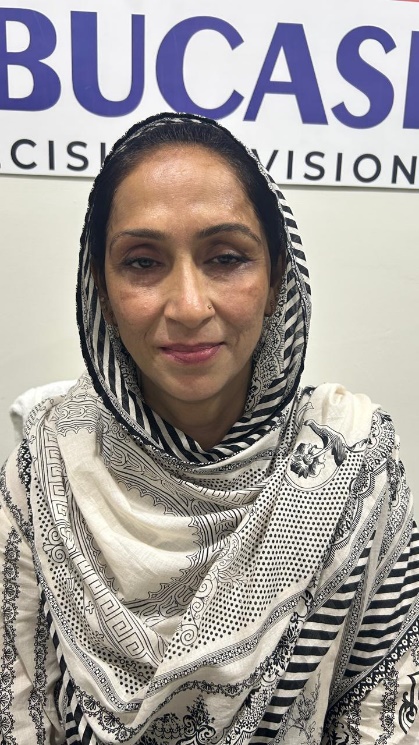 Postoperative photograph following blepharoplasty