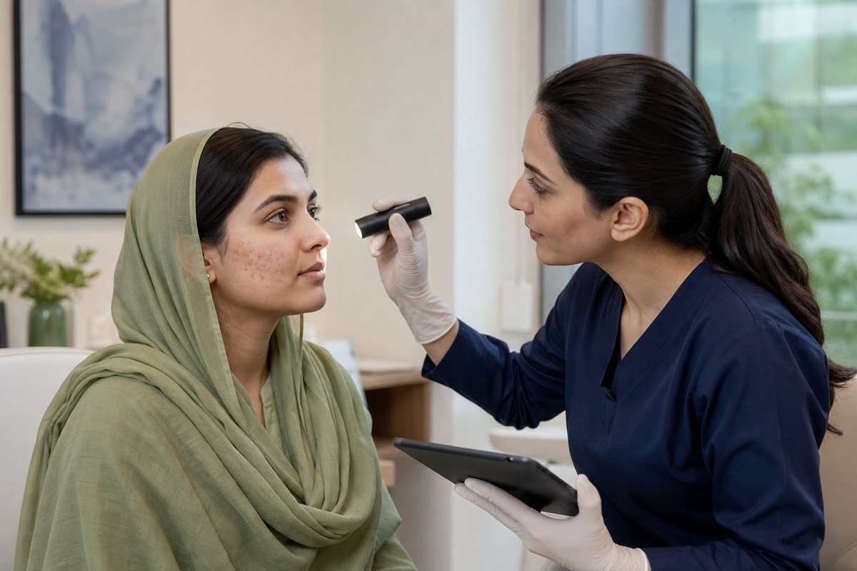 Skin consultation for facial hyperpigmentation and dark marks
