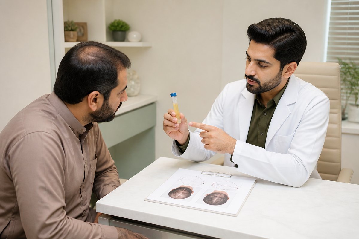 Sterile PRP scalp injections for selected hair loss